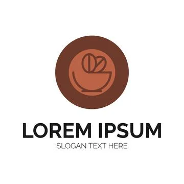 Coffee Cup with Beans Logo Vector Design Stock Illustration