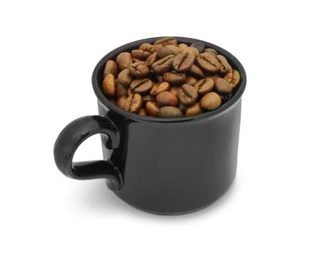 Coffee cup with beans Stock Photos
