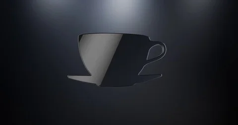 Coffee Cup Black 3d Icon Stock Footage 71727022