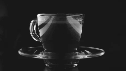 Coffee cup on black background Stock Footage 107151637
