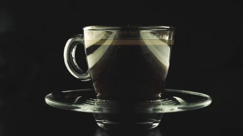 Coffee cup on black background Stock Footage 107151675