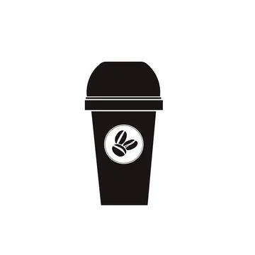 Coffee cup black icon for menu, cafe, signboards Stock Illustration
