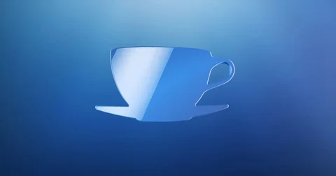 Coffee Cup Blue 3d Icon Stock Footage 71727125