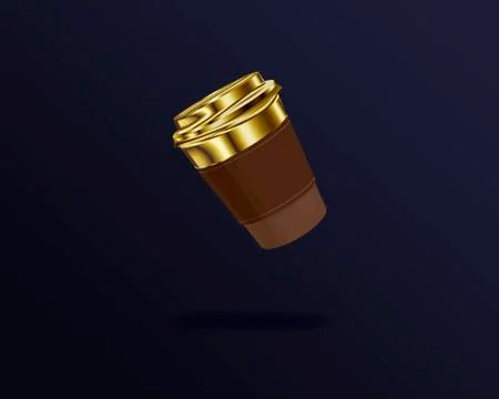 Coffee Cup on a blue background 3D image Stock Illustration