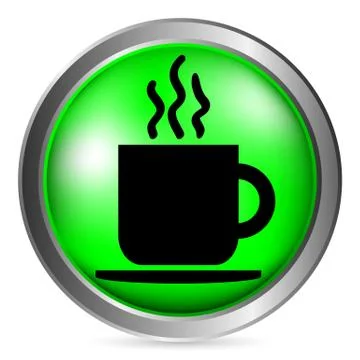 Coffee cup button Illustrazione stock