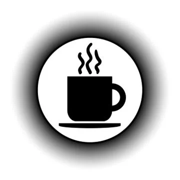 Coffee cup button. Stock Illustration