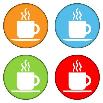 Coffee cup buttons set Stock Illustration
