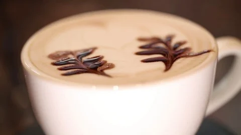 Coffee Cup - Caramel Mocha Foam Spinning Loop Stock Footage 71026257