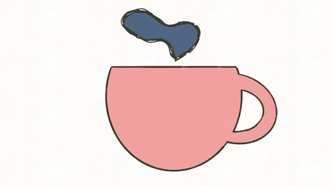 Coffee Cup with Coffee Bean Hand Drawn Animation Stock Footage 338000101