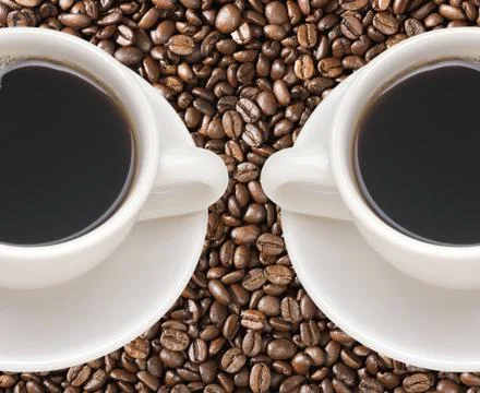 Coffee cup with coffee beans Foto stock