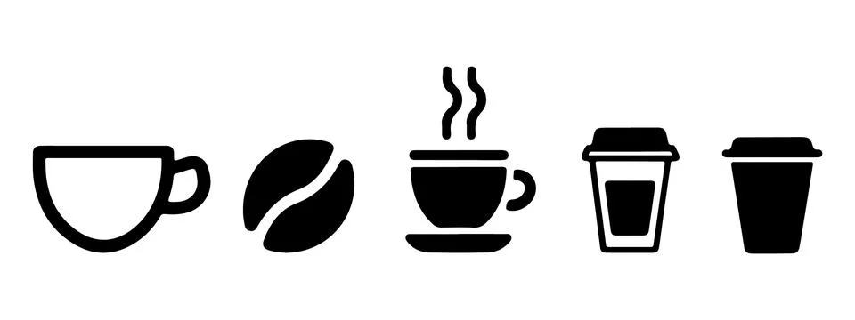 Coffee cup, coffee bite icon set on white background イラスト素材