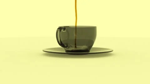 Coffee Cup, Coffee Drop Or Coffee Pull Down In A Cup. Video stock 139973817