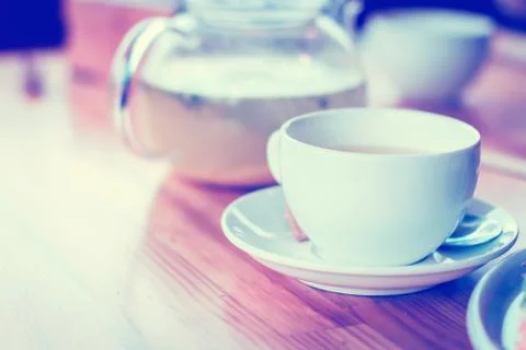 Coffee cup in coffee shop - vintage effect style Stock Photos