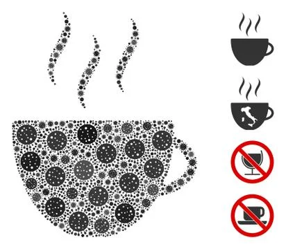 Coffee Cup Collage of CoronaVirus Elements Ilustración de archivo