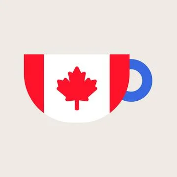 Coffee cup in colors of Canada flag Illustrazione stock