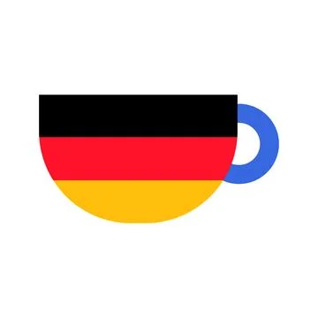 Coffee cup in colors of German flag Stockillustratie