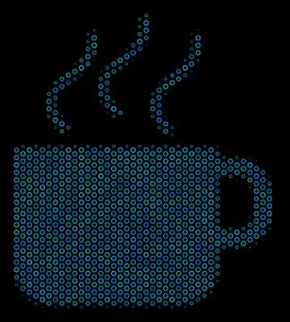 Coffee Cup Composition Icon of Halftone Circles Stock Illustration
