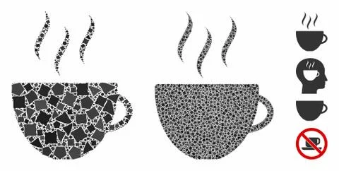 Coffee cup Composition Icon of Unequal Elements 스톡 일러스트