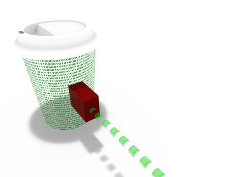 Coffee cup connected to the internet Stock Illustration