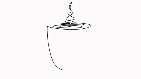 Coffee cup continuous line drawing animated video. Stock Footage 302090420