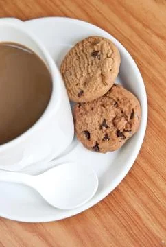 Coffee cup with cookie . 스톡 사진