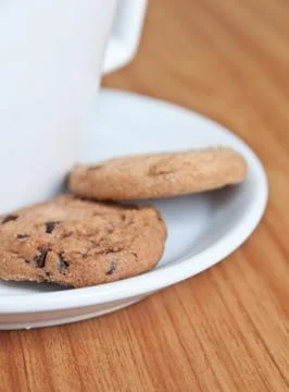 Coffee cup with cookie . Stock-Fotos