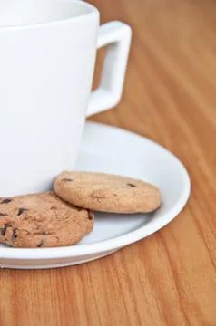 Coffee cup with cookie . Stock Photos