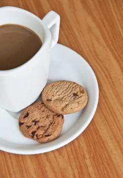 Coffee cup with cookie . 写真素材