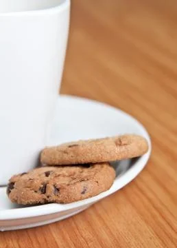Coffee cup with cookie . Stock Photos