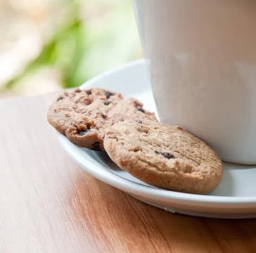 Coffee cup with cookie . Fotos de archivo