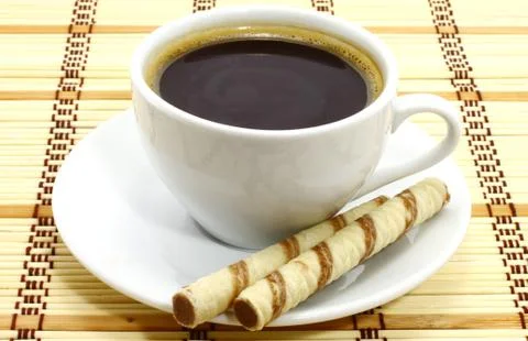 Coffee cup with cookies 스톡 사진