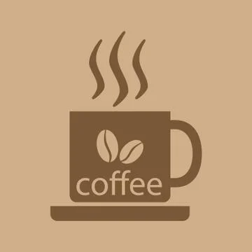 Coffee cup. Creative design cafe idea. Stock Illustration