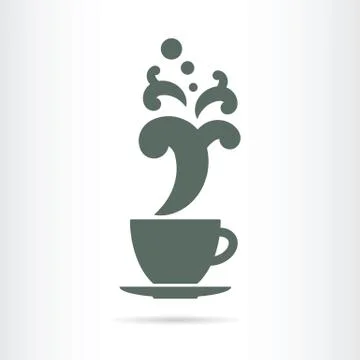 Coffee cup with curly Stock Illustration