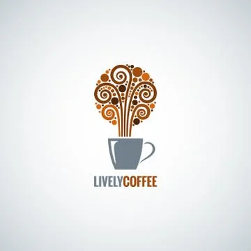 Coffee cup design concept background Stock Illustration