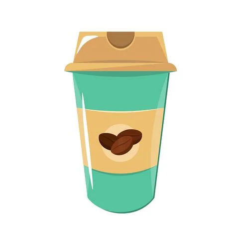 Coffee cup design element for illustration. flat icon. Stock Illustration