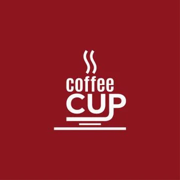 Coffee cup design. Logo of coffee on red Stock Illustration