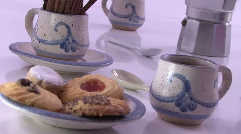 Coffee cup display Stock Footage