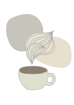 Coffee cup doodle. Graphical illustration. Line art background. Stock Illustration