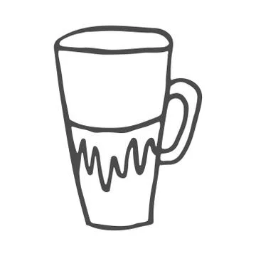 Coffee Cup Doodle. Vector illustration isolated on white background. Stock Illustration