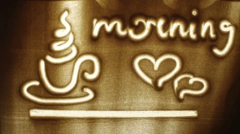 Coffee Cup - Drawing In The Sand Stock Footage 33807416
