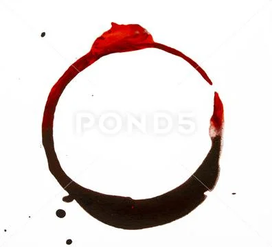 Coffee Cup Drink Stain On White Background Stock Photos