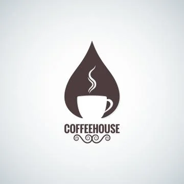 Coffee cup drop logo vector background Stock Illustration