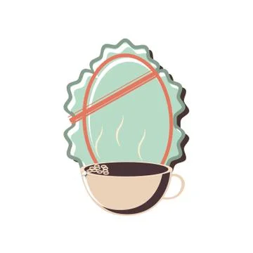 Coffee cup elegant frame Stock Illustration