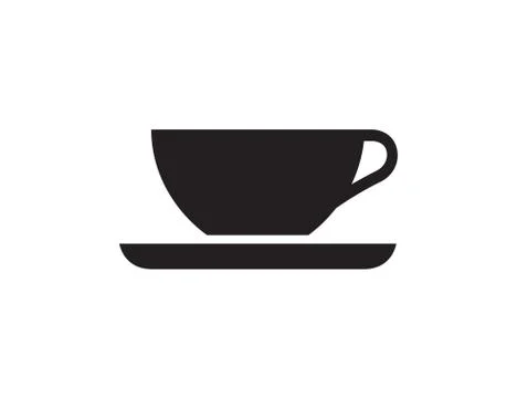 Coffee Cup Empty Icon In Flat Style Vector Icon For Apps, UI, Websites. Black Stock Illustration