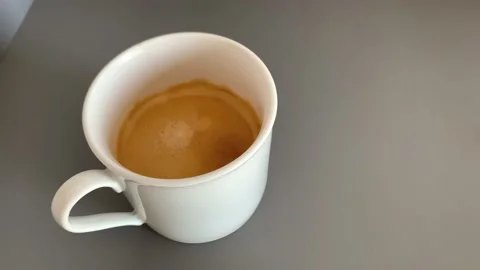 Coffee cup espresso on dark background table with copy space Hot Coffee Drink Co 스톡 동영상 212632185