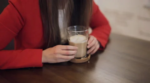Coffee cup in female hands Stock Footage 57231646