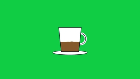Coffee cup filling up with steam loading animation for cafe Vídeos de archivo 348279976