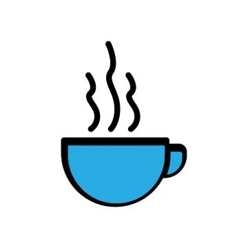 Coffee cup flat icon. simple design editable. design vector illustration Stock Illustration