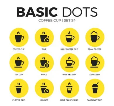 Coffee cup flat icons vector set Stockillustratie