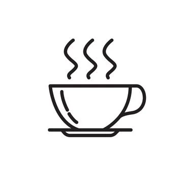 Coffee cup flat style line vector icon Stock Illustration